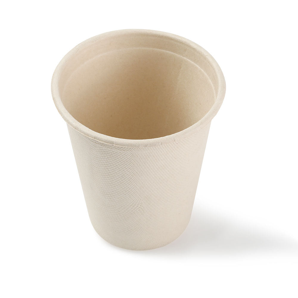 12 oz Disposable Bamboo Cups with Lids - 1,000 Cups/Lids