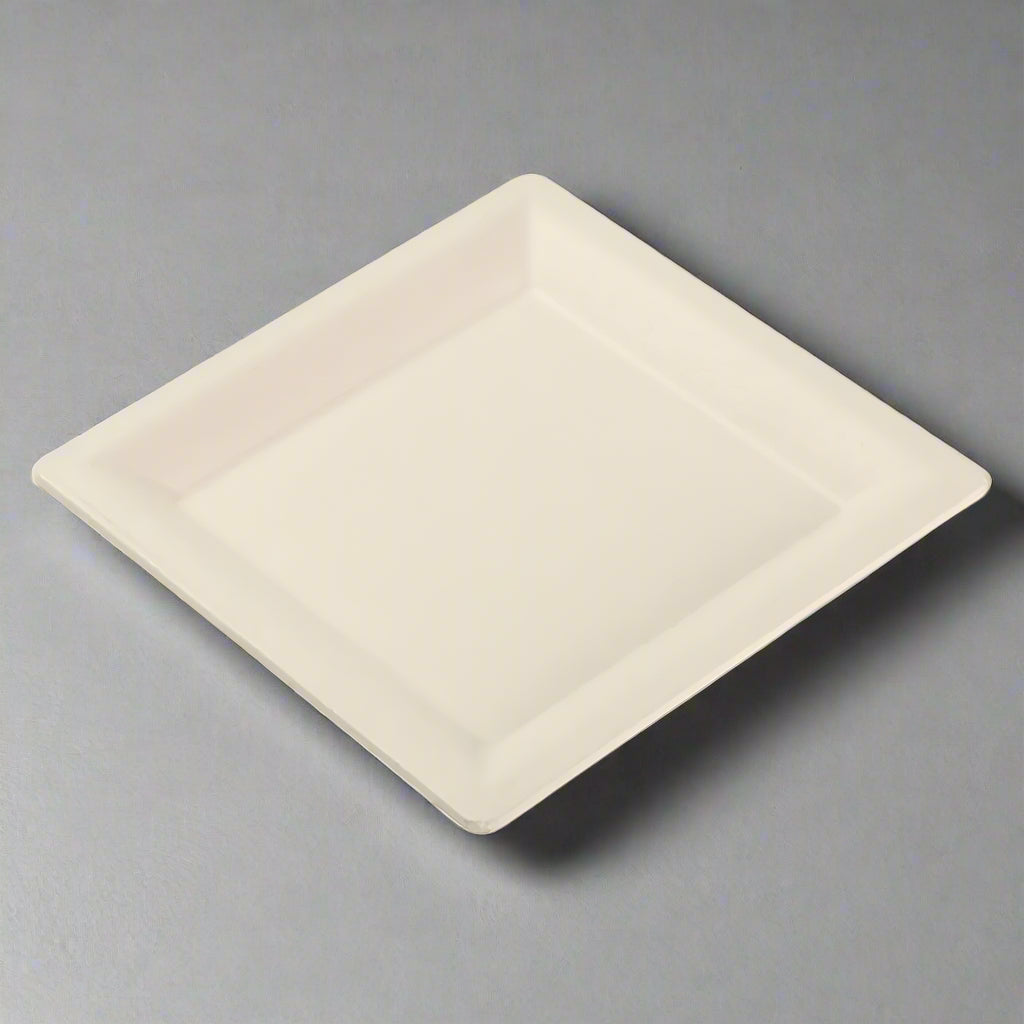 8x8" Disposable Bamboo Square Plates -50 Plates