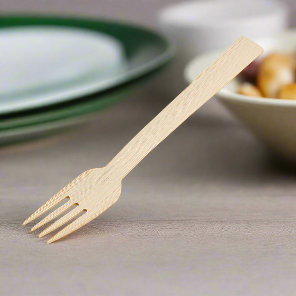 6.7" Disposable Bamboo Fork - 100 Forks