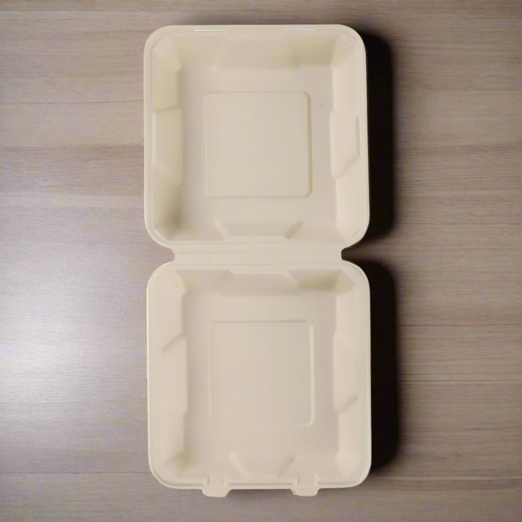 8" x 8" x 3" Bamboo Take-Out Containers - 200 Containers