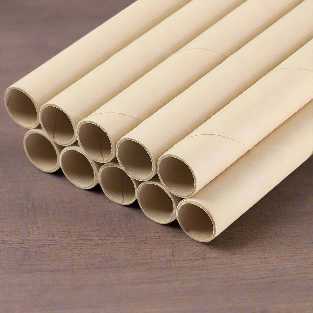 9.45" Disposable Bamboo Fiber Paper Straw - 50 Straws