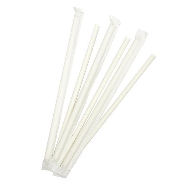 7.9" Individually Wrapped Disposable Bamboo Straws - 5,000ct