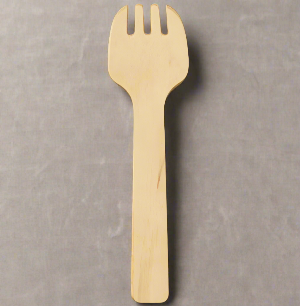 4" Disposable Bamboo Tasting Spork - 100 Forks Carton