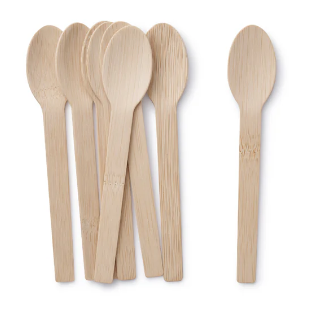 6.7" Disposable Bamboo Spoon - 100 Spoons